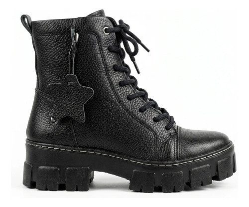 Bota Mujer Borcego Acordonada Tractorado Plataforma