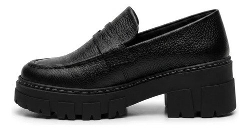 Zapato De Dama Mocasin De Vestir Anto Black Cuero Legitimo