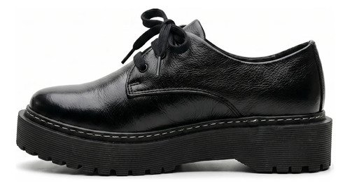 Zapato De Dama Acordonado Con Plataforma De Vestir En Cuero