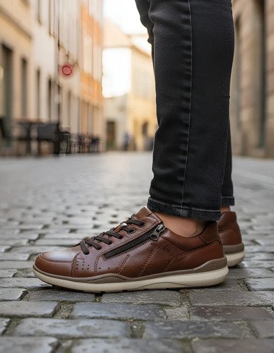 Championes Zapatenis De Cuero Detalle Cierre - Imagen 5