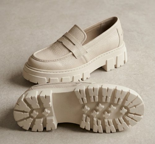 Zapato De Dama Mocasin De Vestir Anto White Cuero Legitimo - Imagen 4