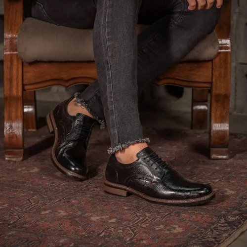 Zapato Masculino De Vestir Marron Y Negro En Cuero Legitimo - Imagen 12