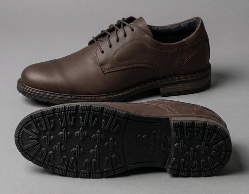 Zapato Masculino De Vestir Marron Y Negro En Cuero Legitimo - Imagen 5