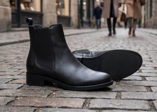 Borcegos Botas Mujer Cuero Legítimo Elástico Lateral Negro 34 - Imagen 4