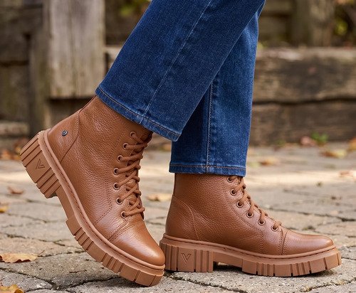 Bota Borcego De Cuero Para Dama Mujer Lavitto - Imagen 4