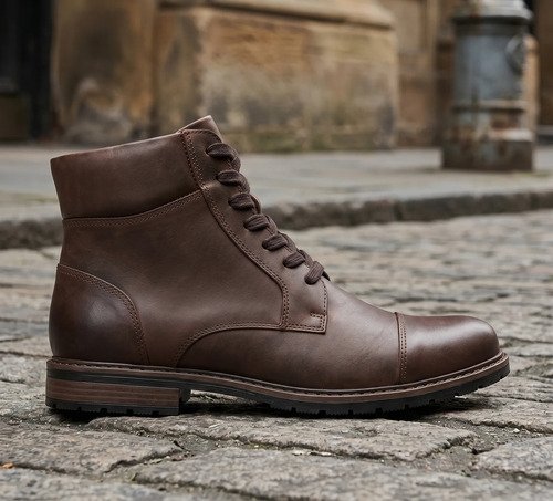 Bota Borcego Masculino Botin Casual De Vestir Cuero Marron
