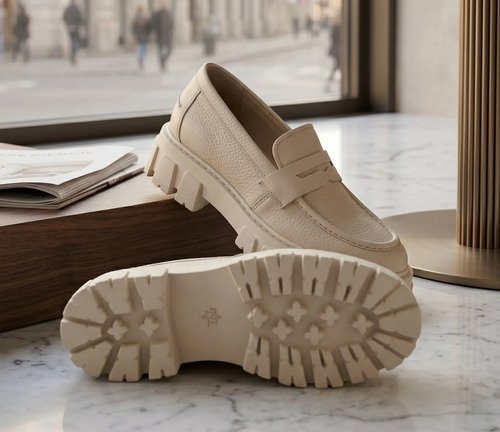 Zapato De Dama Mocasin De Vestir Anto White Cuero Legitimo - Imagen 6