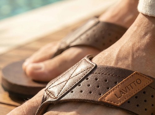 Chinelas Casual De Cuero Para Hombre - Imagen 4