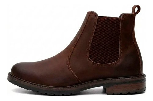 Bota Chelsea Marron Borcego Botin Masculino Cuero Legitimo