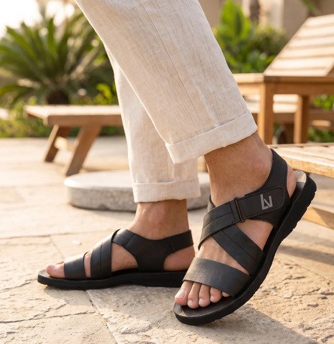 Sandalia De Hombre Cuero Super Comodas - Imagen 2