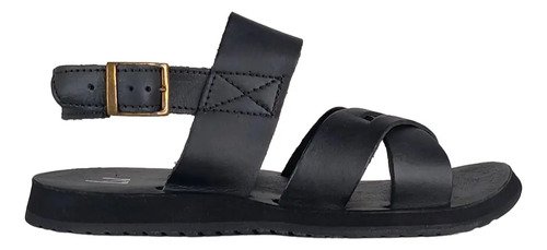 Sandalia Masculina Negra De Cuero Legitimo