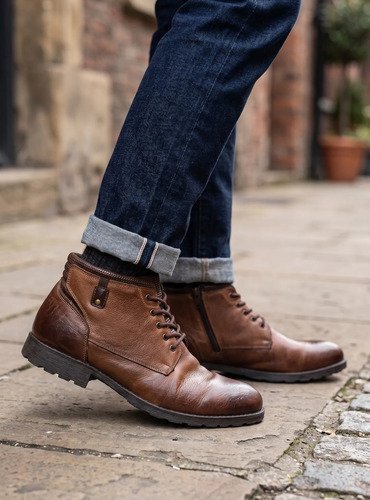 Botas De Cuero Autentico Acordonadas Calidad Premium - Imagen 5