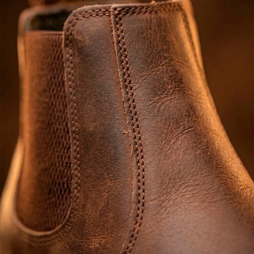 Bota Chelsea Marron Borcego Botin Masculino Cuero Legitimo - Imagen 3